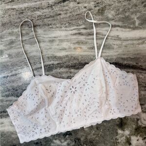 Candela White Eyelet Lace Women Top Size Small